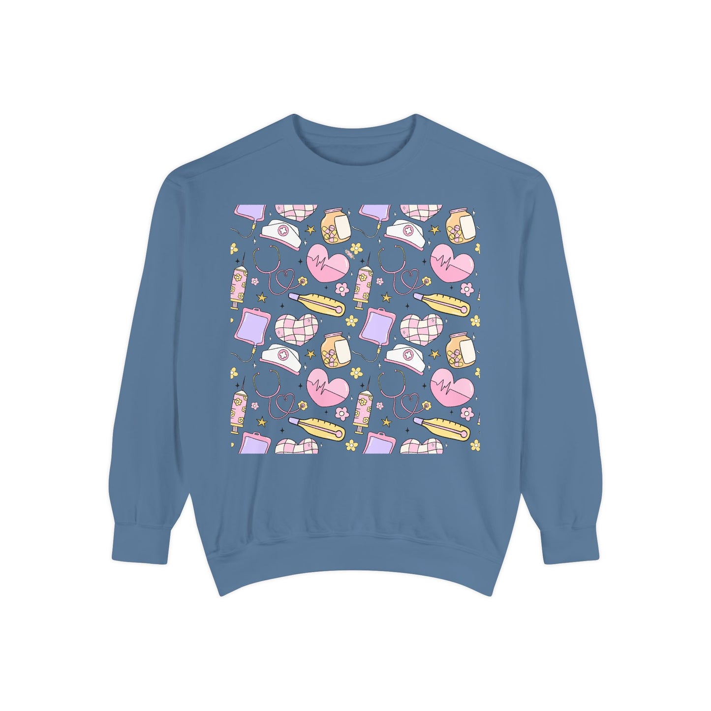 Nurse Cute Patterned Unisex Sweatshirt - Cozy Gift for Her, Trendy Casual Wear, Perfect for Fall, Spring, Birthdays, Love, Friendship