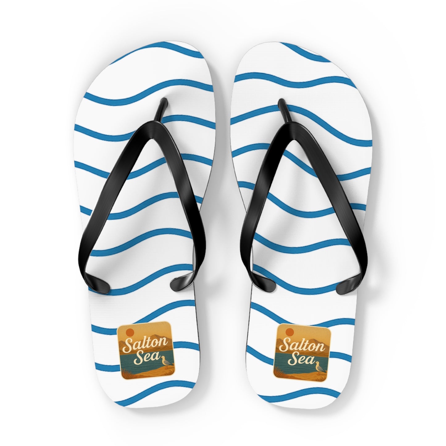 Salton Sea Beachy Vibes Flip Flops - Summer Sandals, Poolside Footwear, Vacation Essentials, Casual Summer Shoes, Beach Accessories