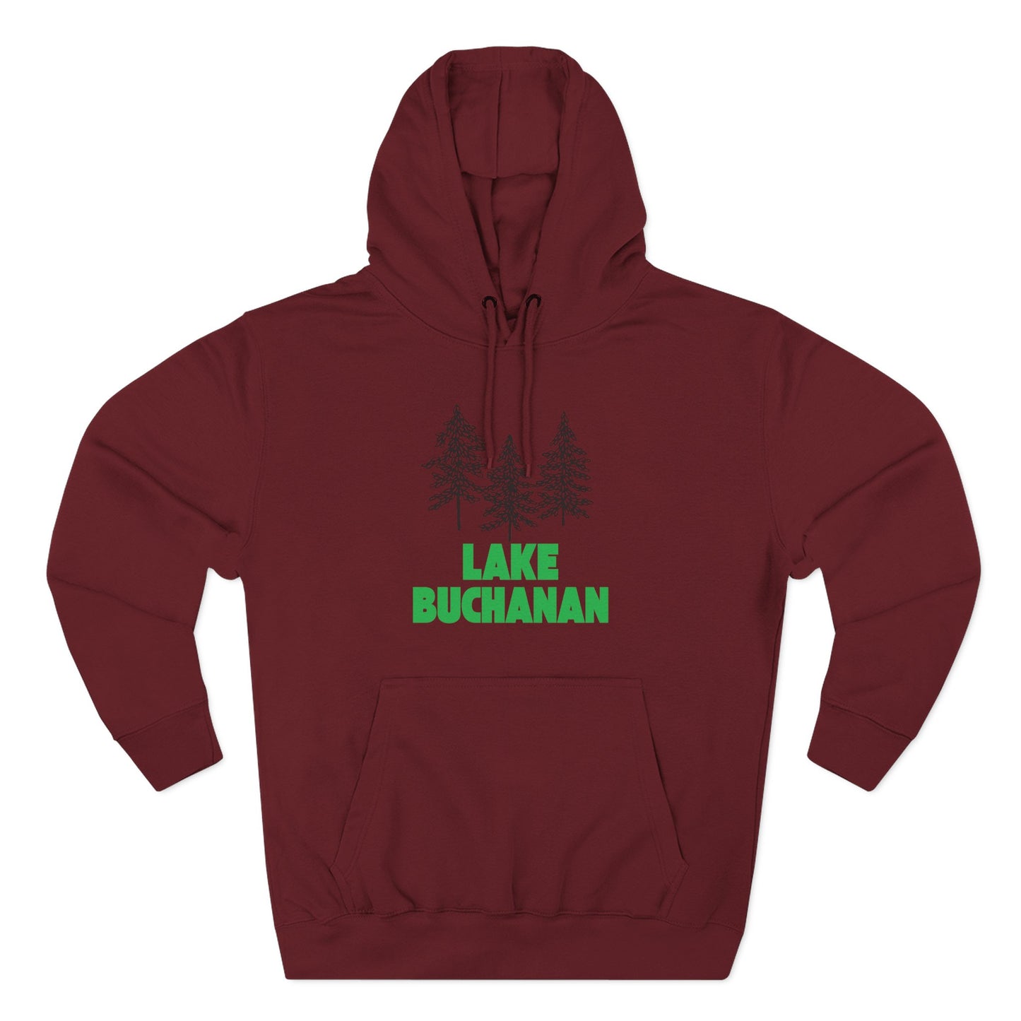 Lake Buchanan Fleece Hoodie, Cozy Sweatshirt, Outdoor Adventure Wear, Unique Gift for Lake Lovers, Perfect for Fall and Winter
