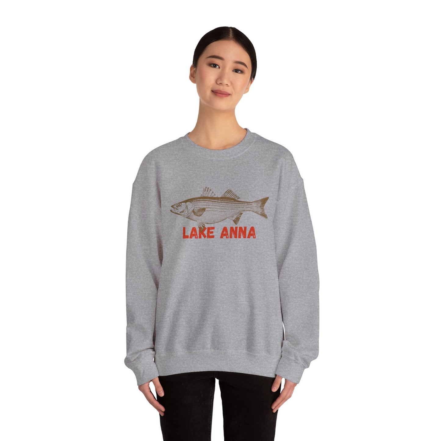 Lake Anna Fishing Sweatshirt, Unisex Crewneck, Casual Wear, Gift for Fishermen, Outdoor Apparel, Lake House Cozy