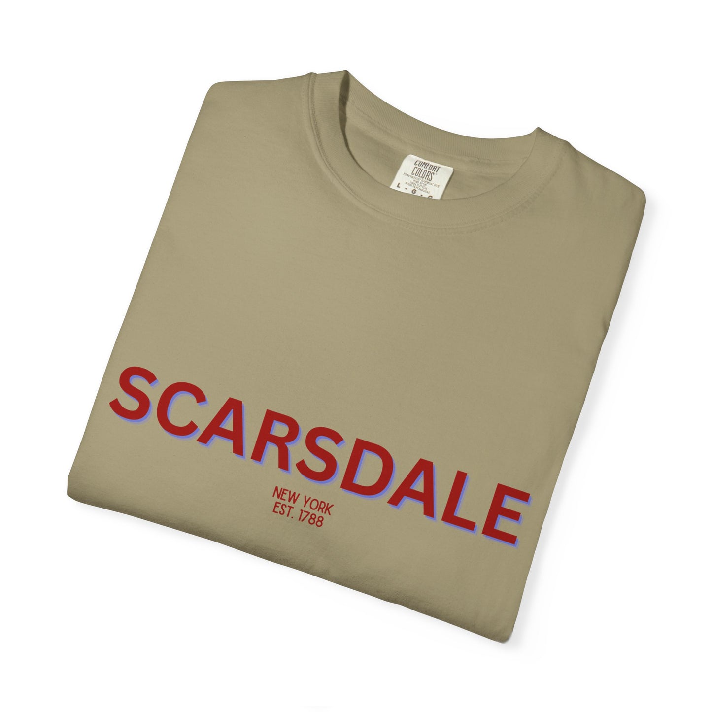 Scarsdale Garment-Dyed Unisex T-Shirt, Casual Tee, Vintage Style Shirt, Everyday Wear, Birthday Gift, Unique Apparel