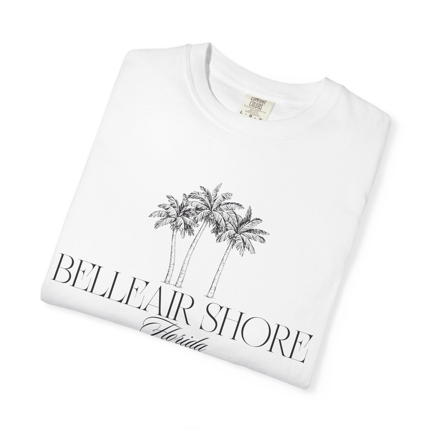 Belleair Shores Palm Tee - Unisex Garment-Dyed T-shirt, Summer Vibes Shirt, Beachwear, Casual Outfit, Gift for Beach Lovers, Vacation Essentials