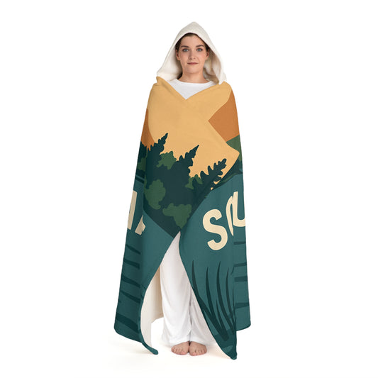 Squam Lake Hooded Sherpa Fleece Blanket