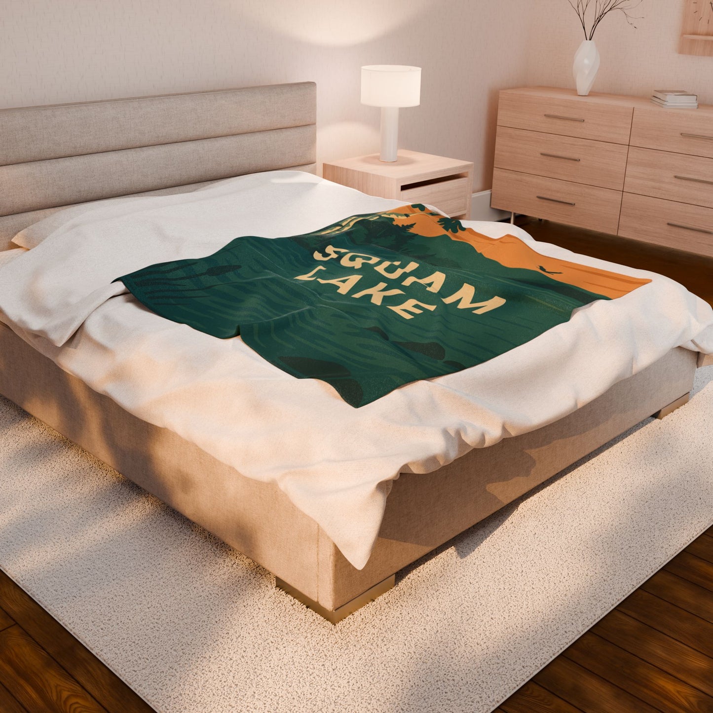 Squam Lake Velveteen Plush Blanket