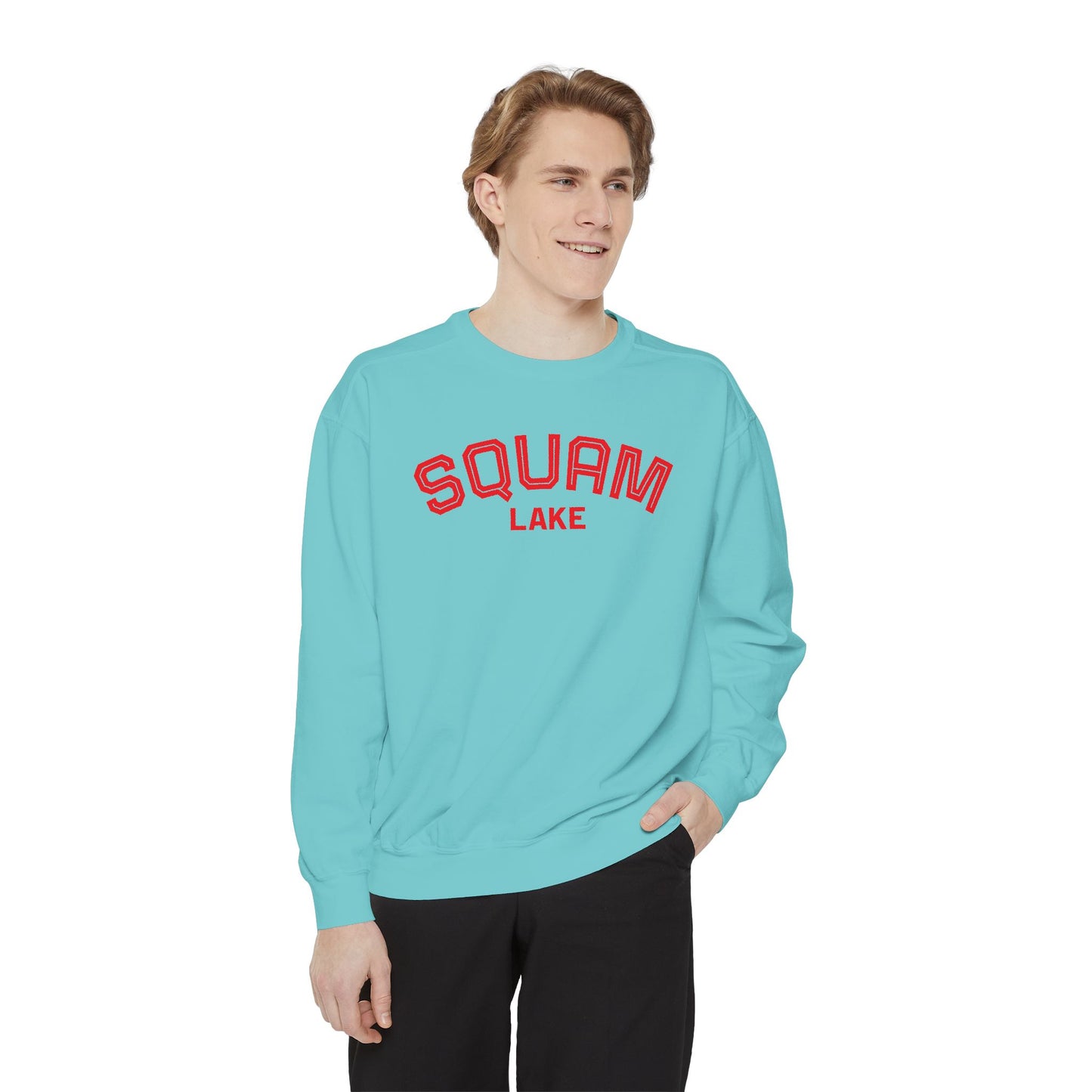 Squam Lake Unisex Garment-Dyed Sweatshirt, Cozy Casual Wear, Perfect for Lakeside Gatherings, Great for Fall, Gift for Nature Lovers