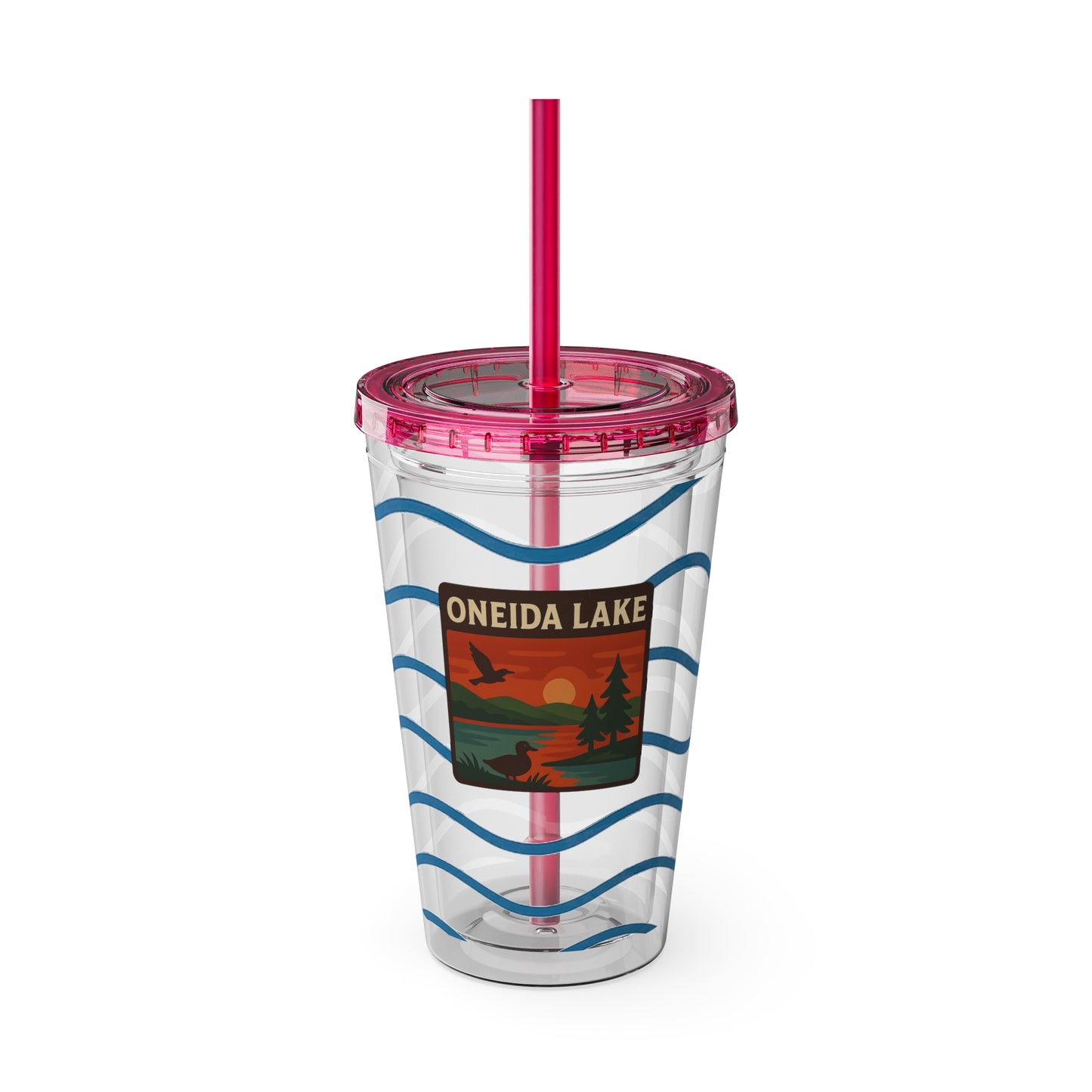 Oneida Lake Sunsplash Tumbler, 16oz Clear Drink Cup for Outdoor Adventures, Customizable Travel Mug, Perfect for Summer Fun, Eco-Friendly Beverage [...]