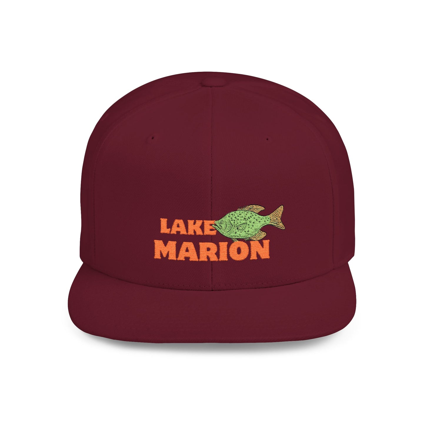 Lake Marion Fish Flat Bill Snapback Hat, Fishing Cap, Outdoor Gear, Lake House Gift, Summer Accessories, Stylish Headwear