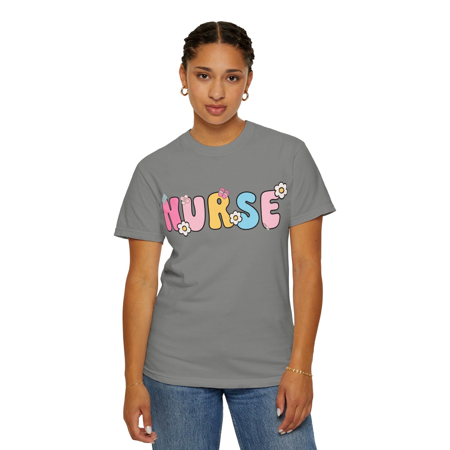 Playful Nurse T-Shirt - Fun Gift for Healthcare Workers, Floral Design, Birthday Present, Nurse Appreciation Week, Casual Wear