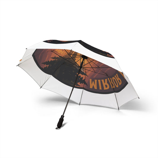 Mirror Lake Semi-Automatic Foldable Umbrella, Travel Umbrella, Outdoor Gear, Gifts for Nature Lovers, Rainy Day Essential
