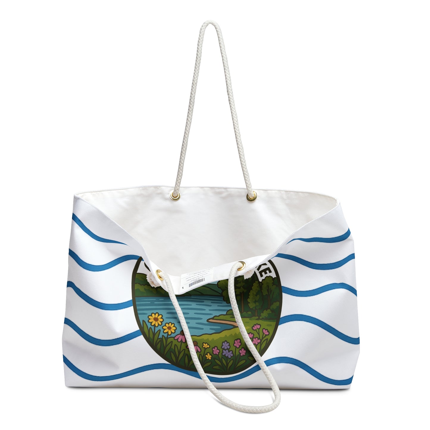 Canandaigua Lake Weekender Bag White | Travel Tote, Beach Bag, Vacation Essentials, Escape Bag, Lake Life Carryall