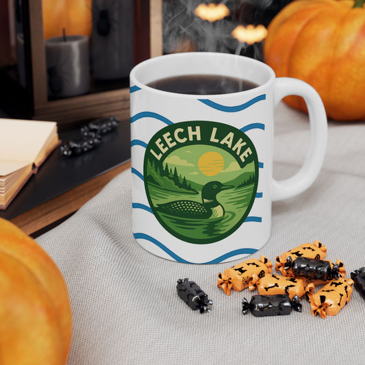 Leech Lake Serene Sunrise Ceramic Mug - Perfect for Coffee Lovers, Gift for Nature Enthusiasts, Beach Lover's Delight, Ocean Vibes, Relaxation