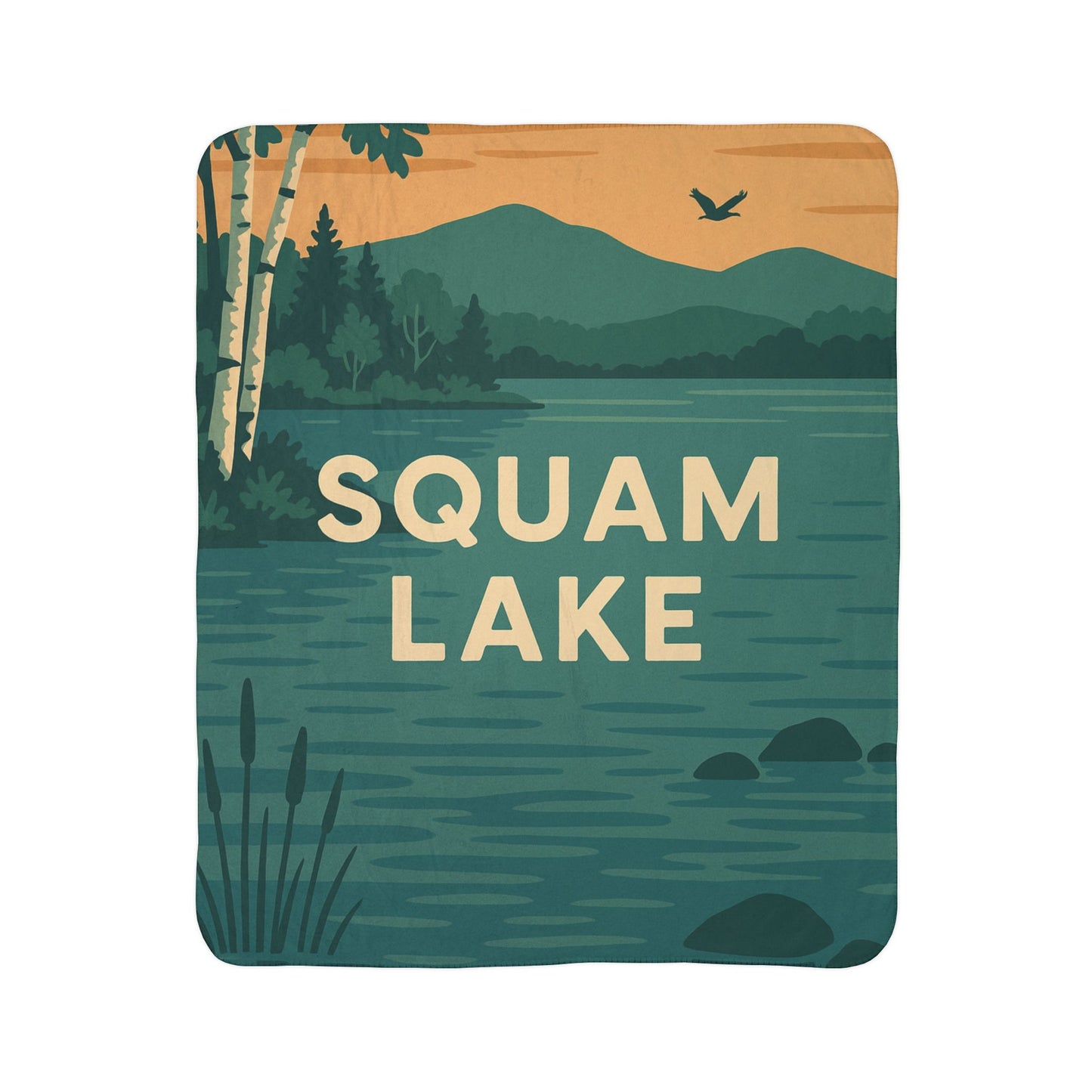 Squam Lake Fleece Sherpa Blanket