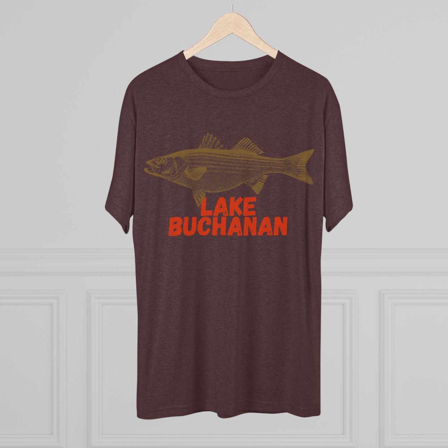 Lake Buchanan Fishing Tee, Unisex Crew Neck Shirt, Summer Lake Apparel, Gift for Fishermen, Outdoor Adventure T-Shirt, Lake House Style