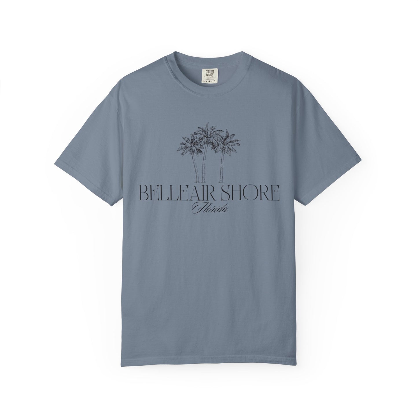 Belleair Shores Palm Tee - Unisex Garment-Dyed T-shirt, Summer Vibes Shirt, Beachwear, Casual Outfit, Gift for Beach Lovers, Vacation Essentials