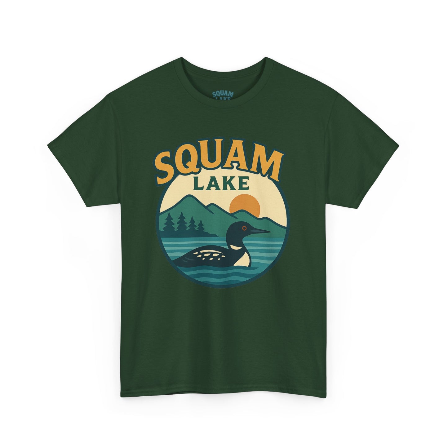 Squam Lake Graphic Tee | Unisex Heavy Cotton T-Shirt, Nature Lover Gift, Lake Adventure Shirt, Outdoor Apparel, Vintage Lake Design