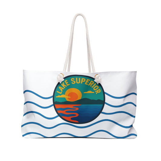 Lake Superior Weekender Bag White
