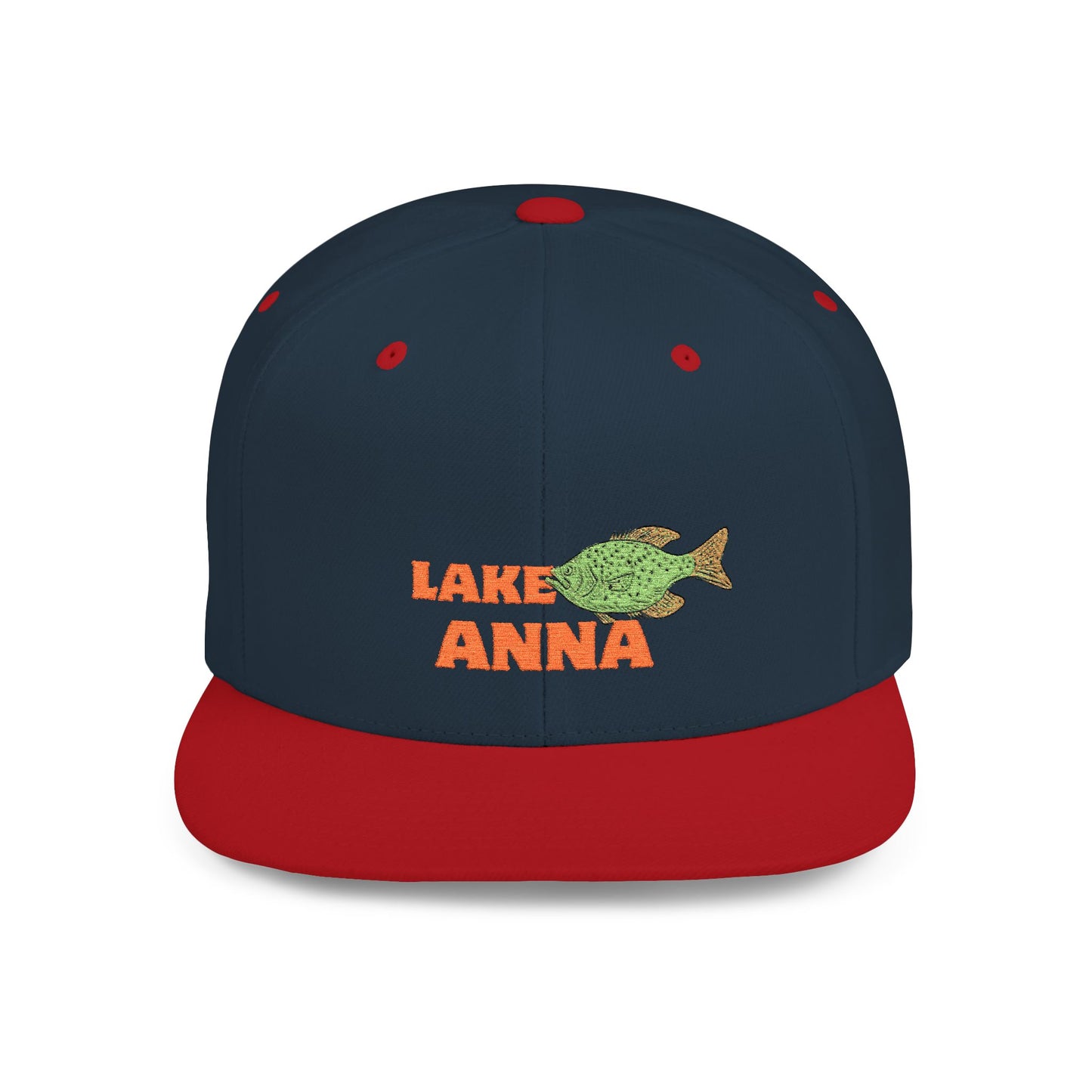 Lake Anna Fish Flat Bill Snapback Hat, Fishing Cap, Outdoor Gear, Lake House Gift, Summer Accessories, Stylish Headwear