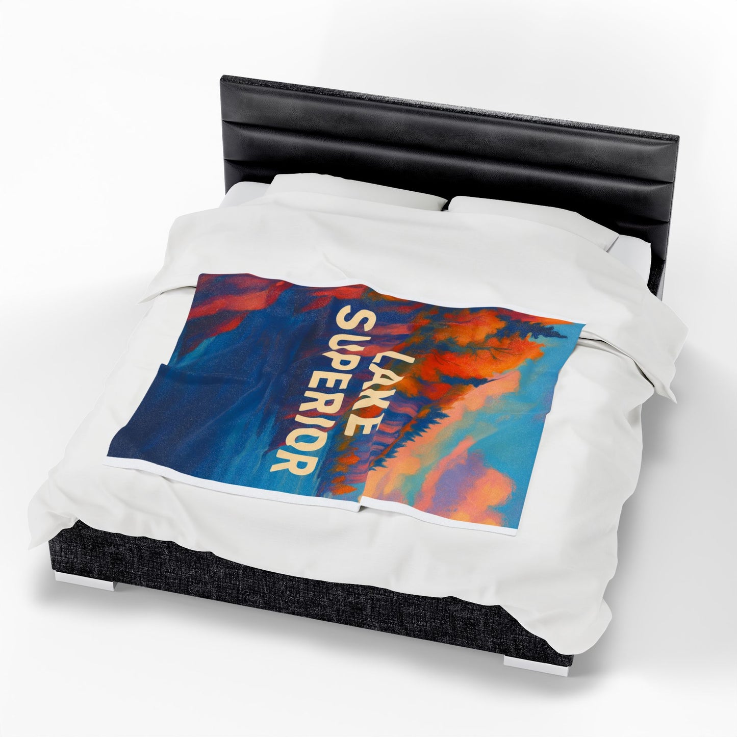 Lake Superior Velveteen Plush Blanket