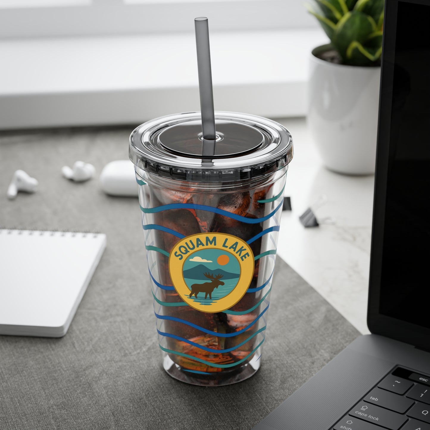 Sunsplash Tumbler, 16oz Clear Drink Cup for Outdoor Adventures, Customizable Travel Mug, Perfect for Summer Fun, Eco-Friendly Beverage [...]