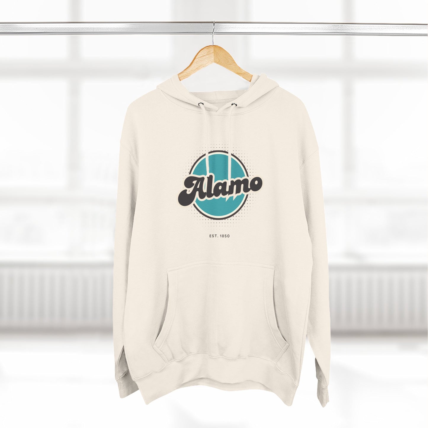 Alamo Retro Vibe Hoodie for Casual Days, Streetwear, Unisex Gift, Cozy Layering Apparel