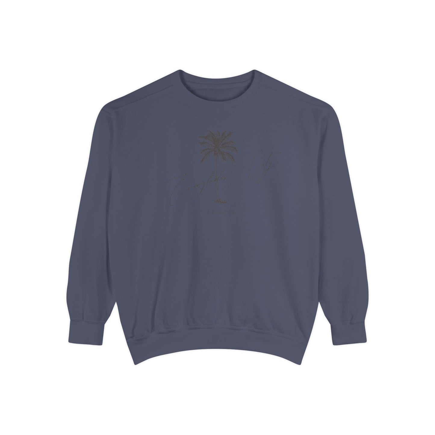 Everglades City Chill Vibes Sweatshirt - Unisex Garment-Dyed Style, Perfect for Lounging