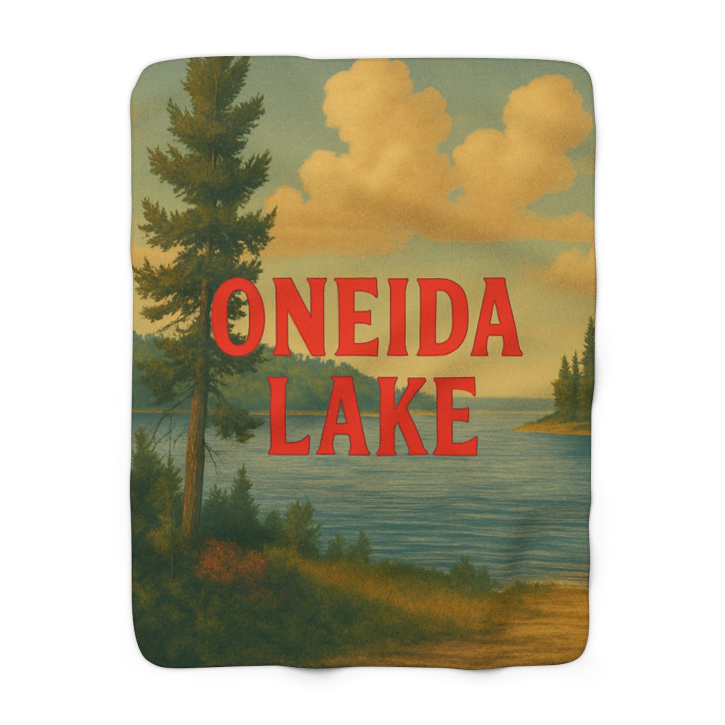 Oneida Lake Sherpa Fleece Blanket