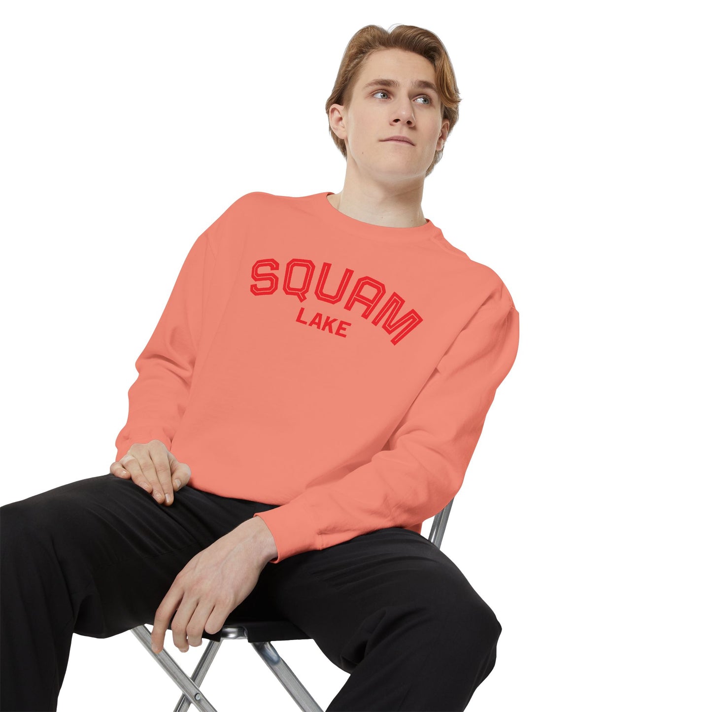 Squam Lake Unisex Garment-Dyed Sweatshirt, Cozy Casual Wear, Perfect for Lakeside Gatherings, Great for Fall, Gift for Nature Lovers