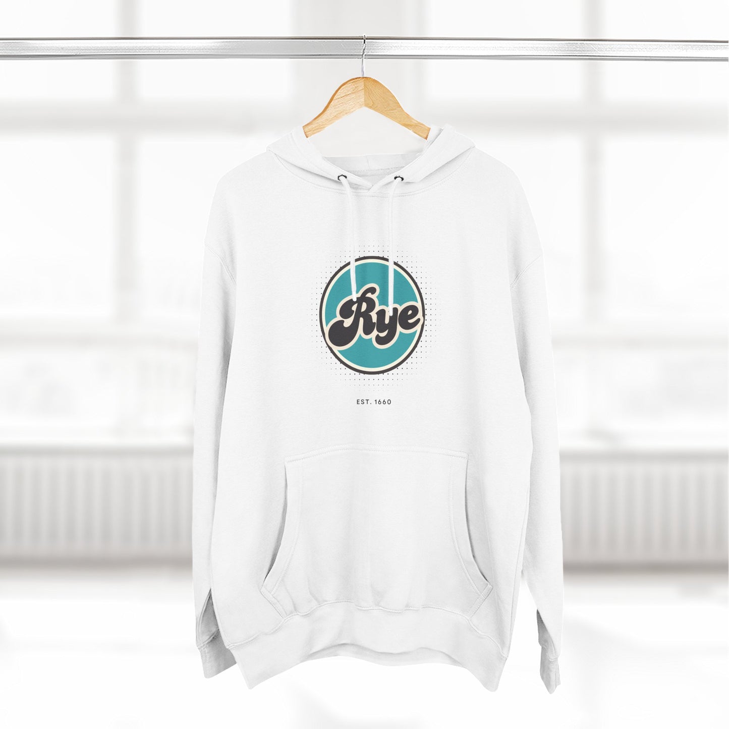 Rye Retro Vibe Hoodie for Casual Days, Streetwear, Unisex Gift, Cozy Layering Apparel