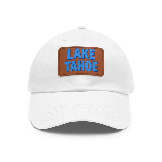 Lake Tahoe Dad Hat with Leather Patch (Rectangle)