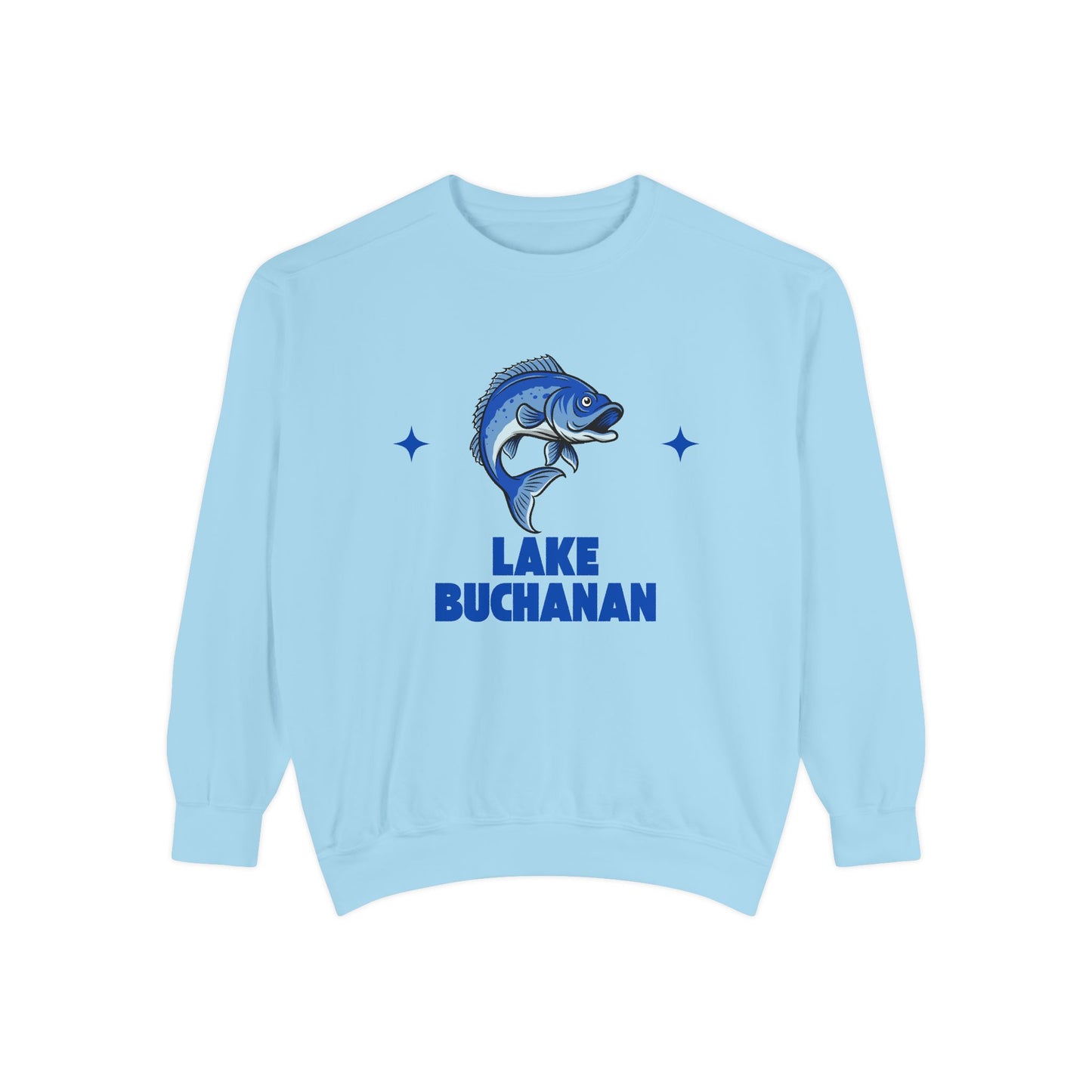 Lake Buchanan Fish Design Unisex Sweatshirt | Cozy Fishing Apparel, Casual Wear, Gift for Anglers, Lake Day Outfit, Nature Lovers Sweatshirt