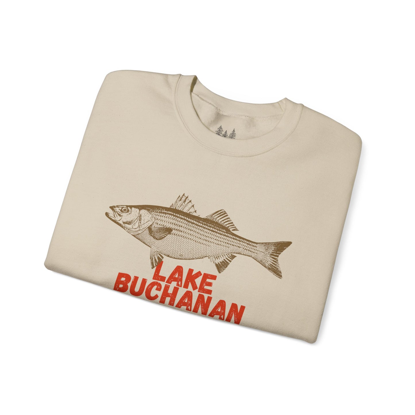Lake Buchanan Fishing Sweatshirt, Unisex Crewneck, Casual Wear, Gift for Fishermen, Outdoor Apparel, Lake House Cozy