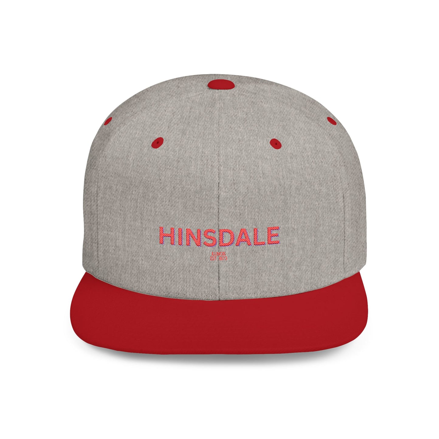 Hinsdale Stylish Flat Bill Snapback Hat with Design, Perfect for Casual Outings, Streetwear, Gifts, Festivals, Everyday Wear