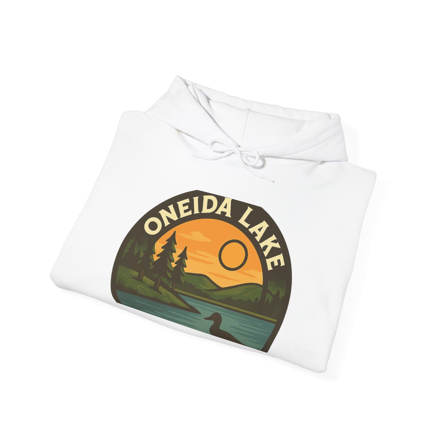 Oneida Lake Hoodie, Cozy Casual Wear, Unisex Sweatshirt, Lake Lover Gift, Outdoor Adventure Apparel, Summer Retreat Fashion