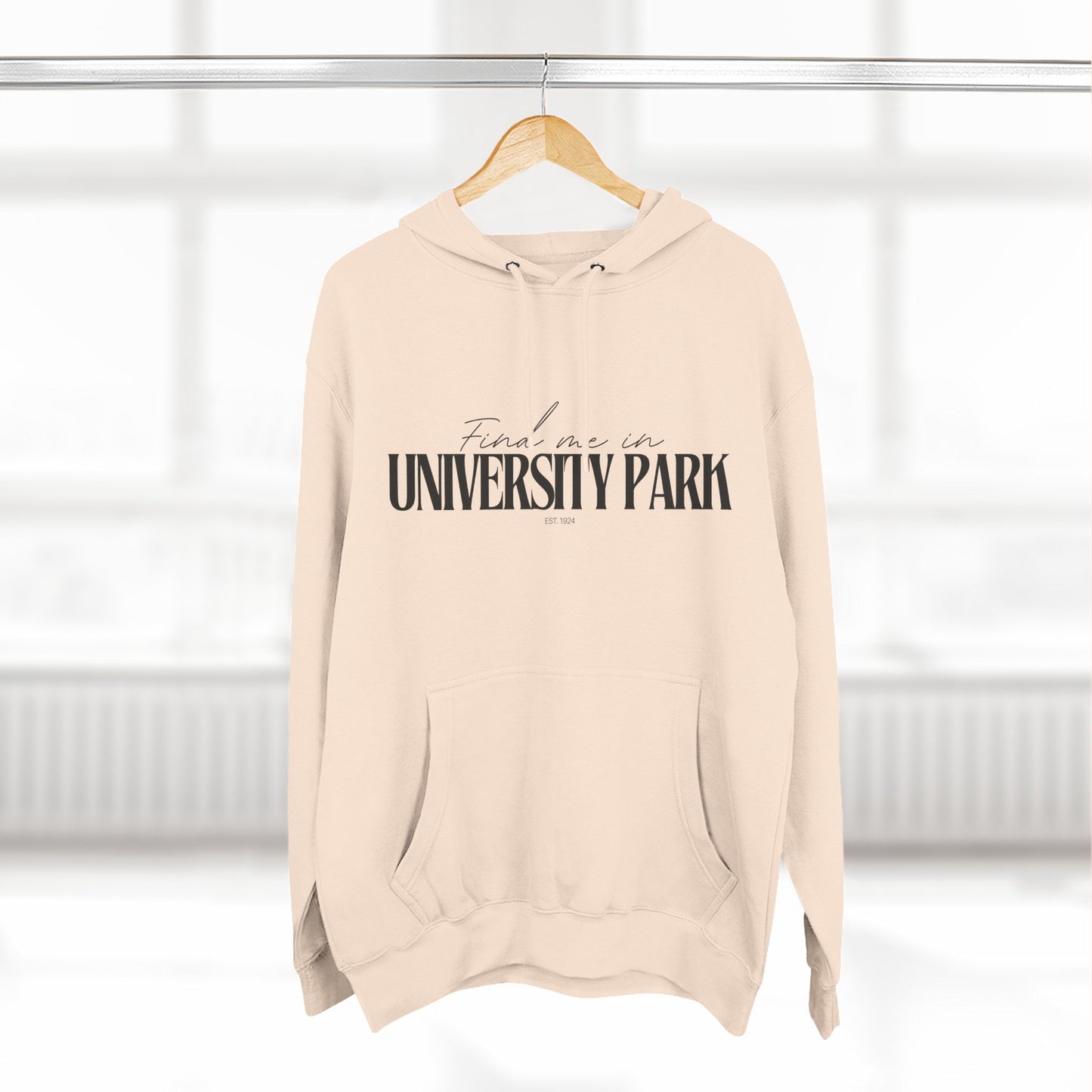 University Park Stylish Three-Panel Fleece Hoodie for Everyday Comfort, Personalized Gift, Casual Wear, Unisex Hoodie, Cozy Fashion