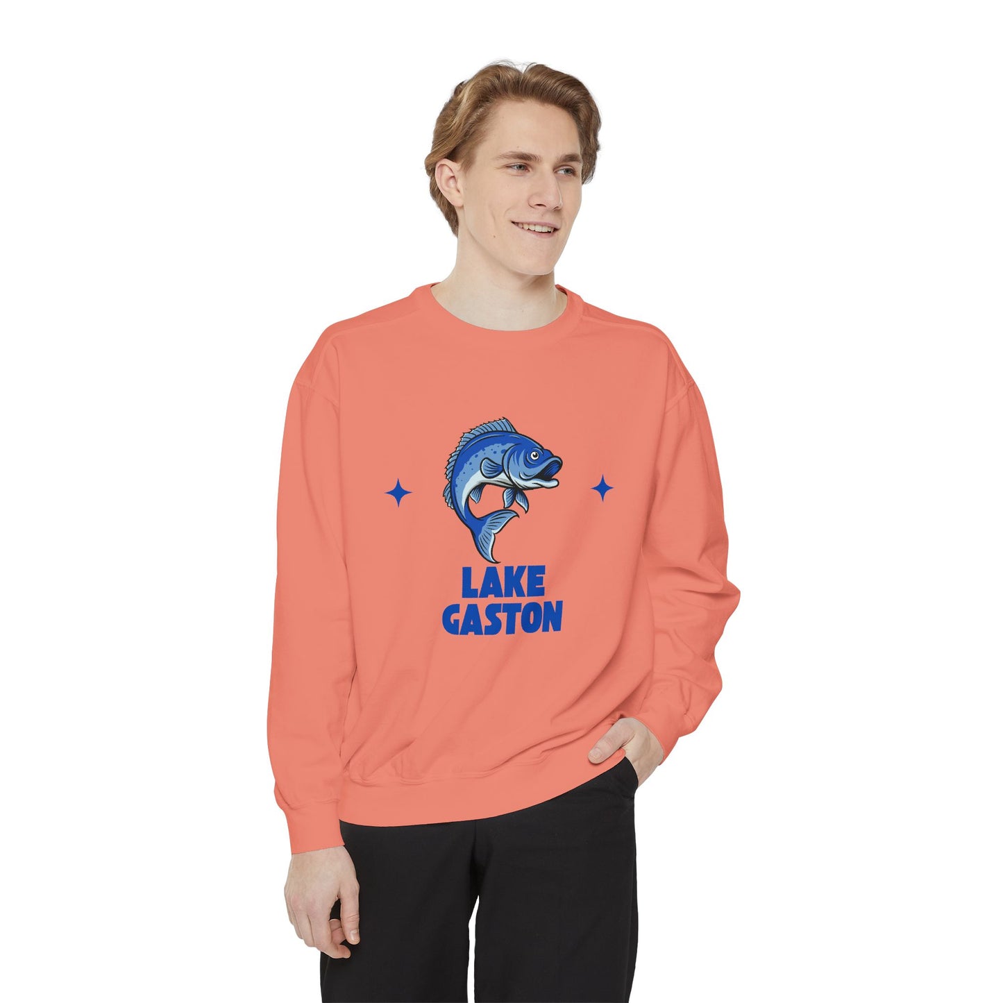 Lake Gaston Fish Design Unisex Sweatshirt | Cozy Fishing Apparel, Casual Wear, Gift for Anglers, Lake Day Outfit, Nature Lovers Sweatshirt