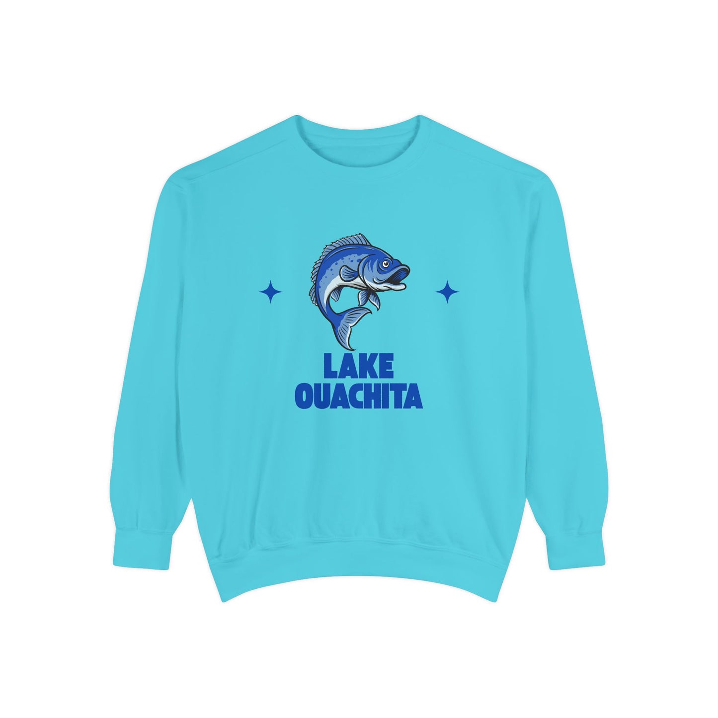 Lake Ouachita Fish Design Unisex Sweatshirt | Cozy Fishing Apparel, Casual Wear, Gift for Anglers, Lake Day Outfit, Nature Lovers Sweatshirt