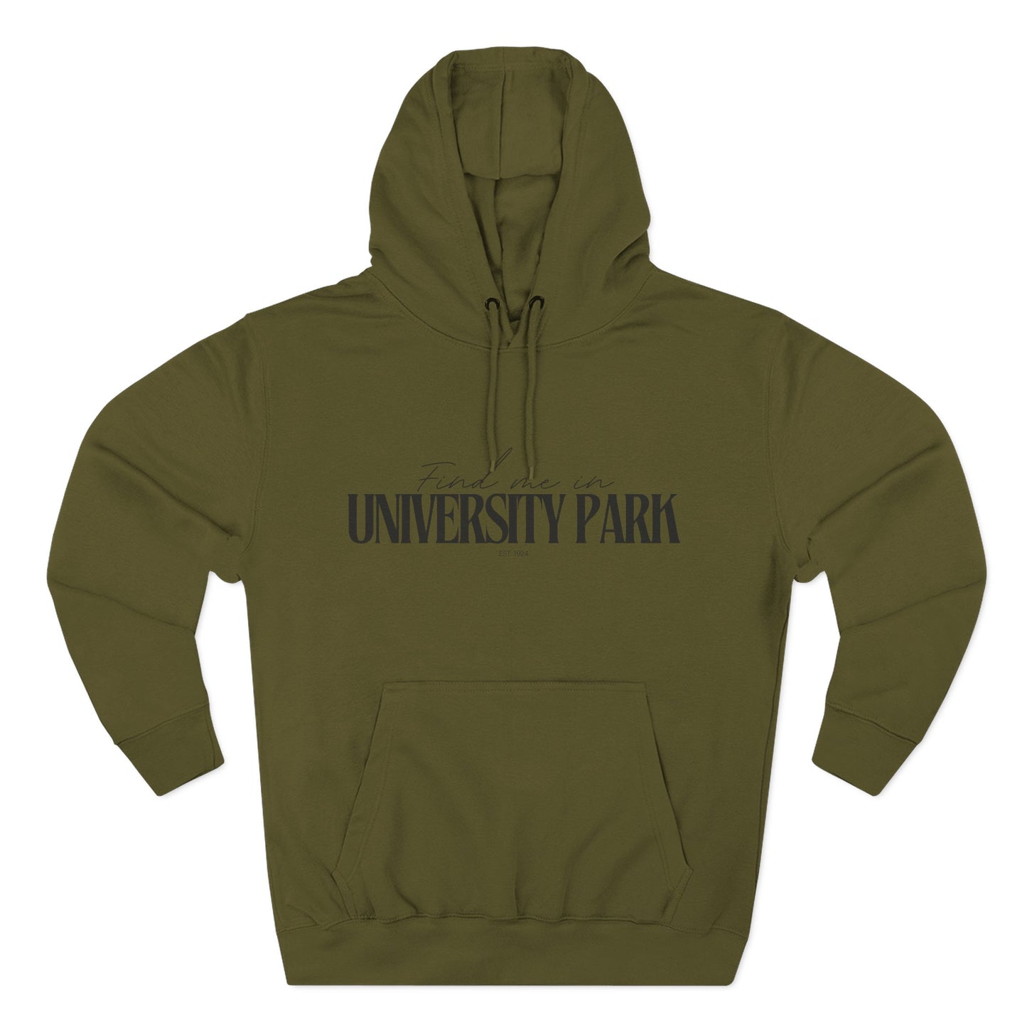 University Park Stylish Three-Panel Fleece Hoodie for Everyday Comfort, Personalized Gift, Casual Wear, Unisex Hoodie, Cozy Fashion