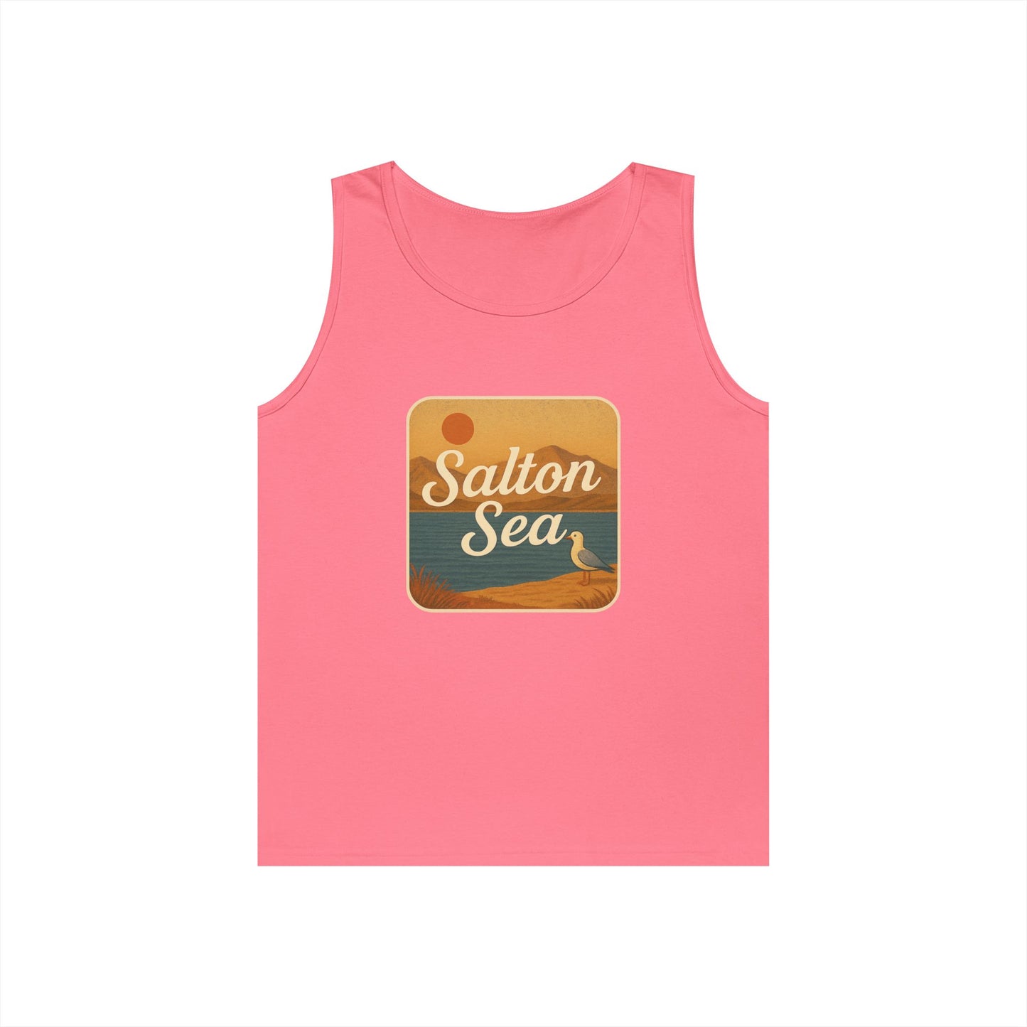 Salton Sea Vintage Unisex Heavy Cotton Tank Top, Summer Shirt, Lake Apparel, Outdoor Activity, Gift for Nature Lovers