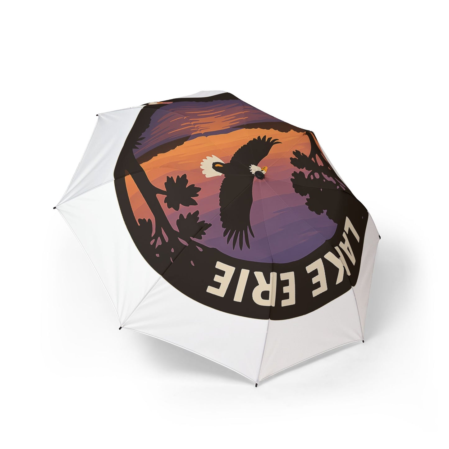Lake Erie Semi-Automatic Foldable Umbrella, Travel Umbrella, Outdoor Gear, Gifts for Nature Lovers, Rainy Day Essential