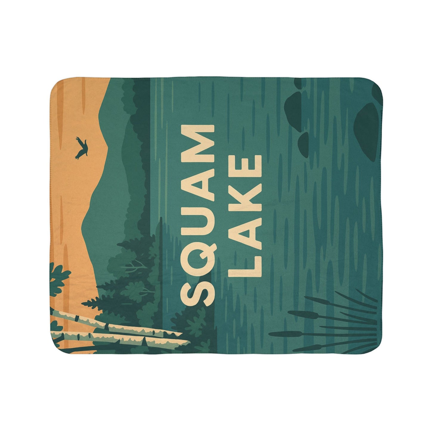 Squam Lake Fleece Sherpa Blanket