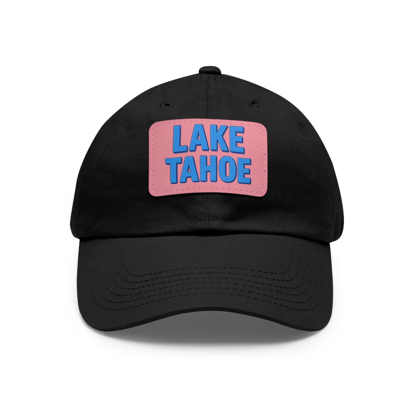 Lake Tahoe Dad Hat with Leather Patch (Rectangle)