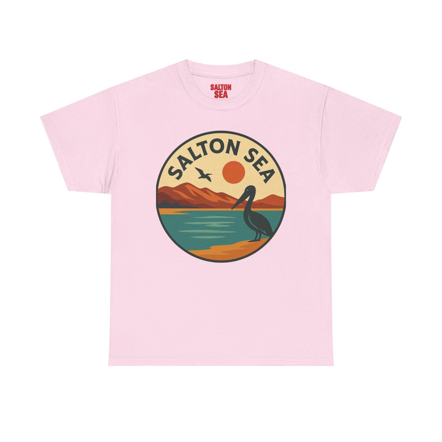 Salton Sea Graphic Tee | Unisex Heavy Cotton T-Shirt, Nature Lover Gift, Lake Adventure Shirt, Outdoor Apparel, Vintage Lake Design