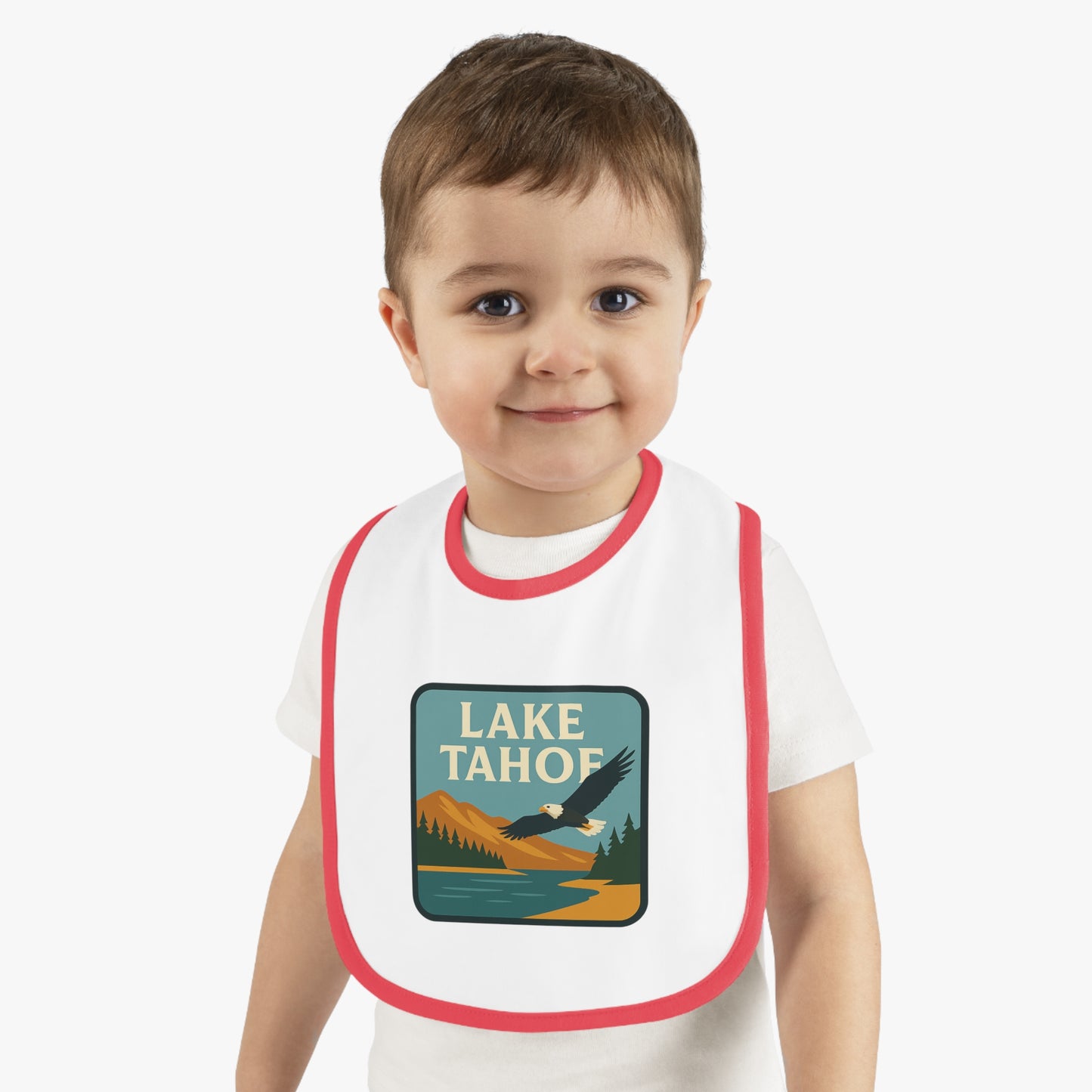 Lake Tahoe Baby Contrast Trim Jersey Bib