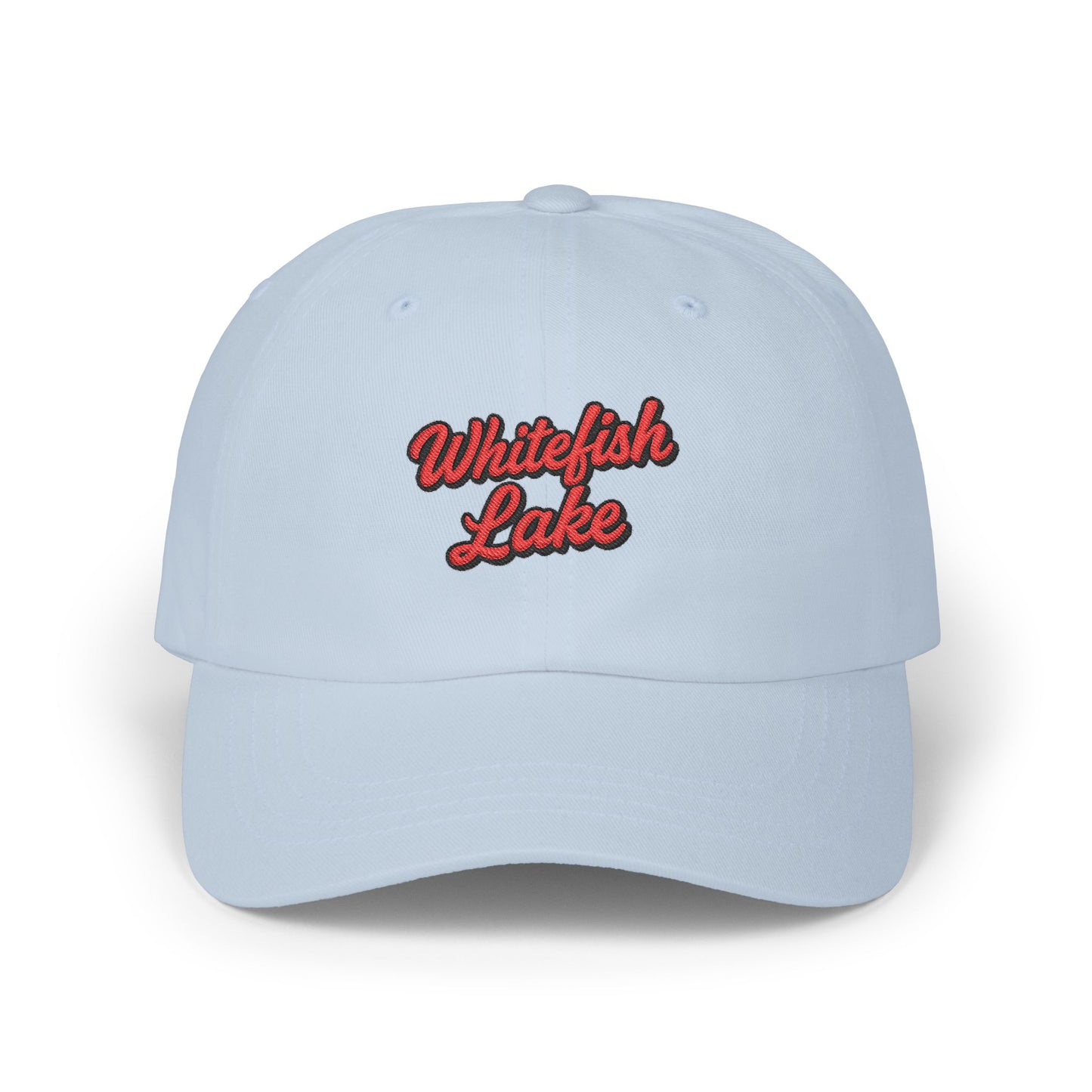 Whitefish Lake Stylish Dad Cap, Casual Summer Hat, Outdoor Accessory, Gift for Father's Day, Boating Trip Gear, Everyday Wear