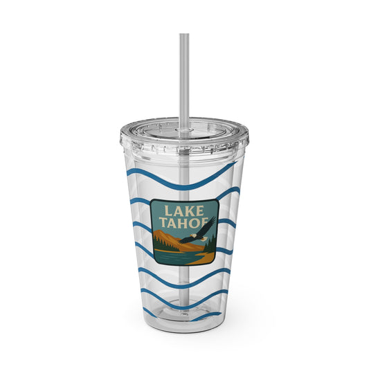 Lake Tahoe Sunsplash Tumbler, 16oz Clear Drink Cup for Outdoor Adventures, Customizable Travel Mug, Perfect for Summer Fun, Eco-Friendly Beverage [...]
