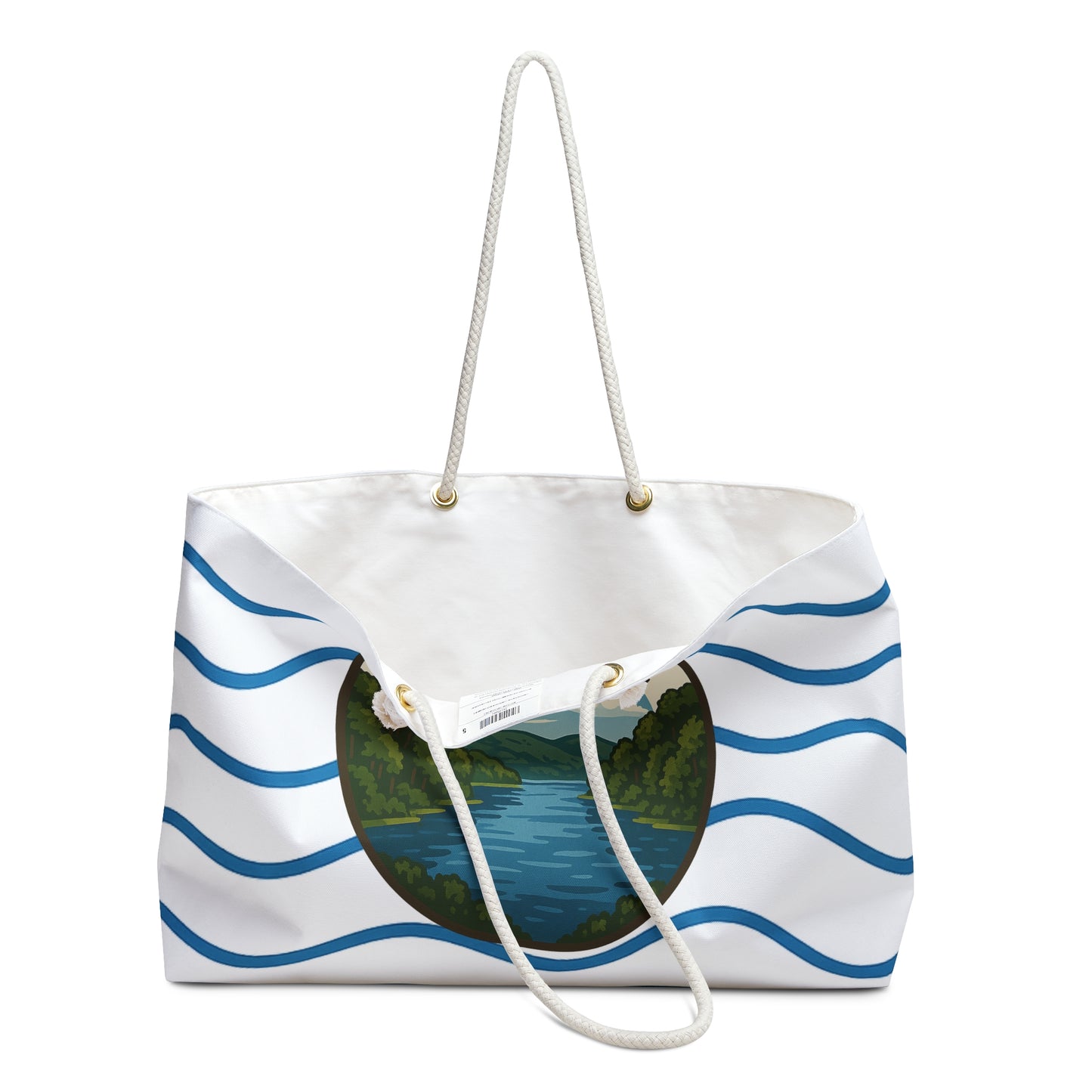 Otsego Lake Weekender Bag White | Travel Tote, Beach Bag, Vacation Essentials, Escape Bag, Lake Life Carryall