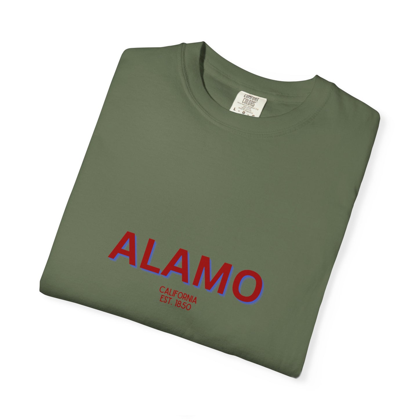 Alamo Garment-Dyed Unisex T-Shirt, Casual Tee, Vintage Style Shirt, Everyday Wear, Birthday Gift, Unique Apparel