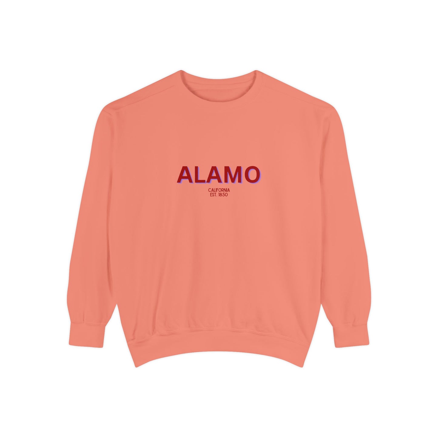 Alamo Unisex Garment-Dyed Sweatshirt | Cozy Fashion, Perfect for Casual Outings, Gifts, Fall & Winter Style, Everyday Comfort