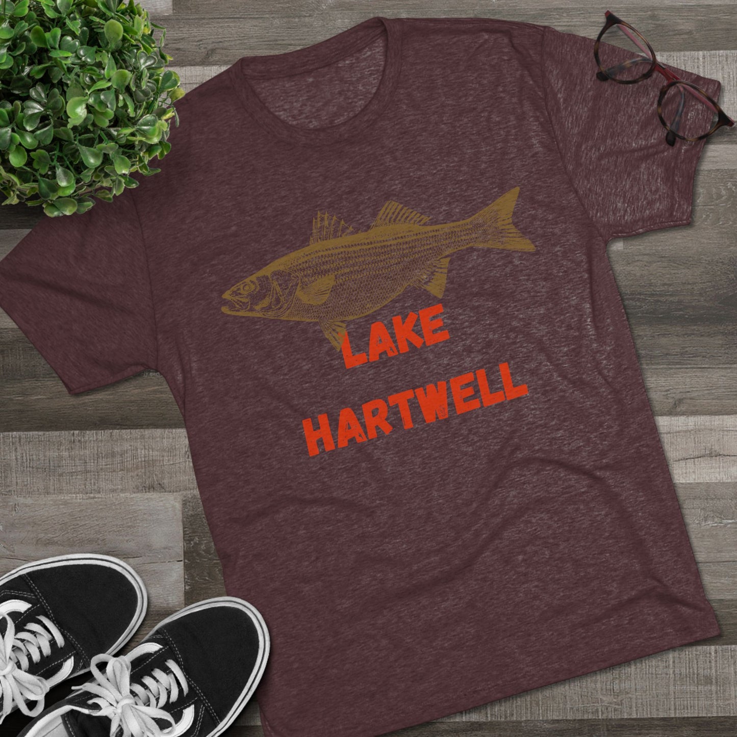 Lake Hartwell Fishing Tee, Unisex Crew Neck Shirt, Summer Lake Apparel, Gift for Fishermen, Outdoor Adventure T-Shirt, Lake House Style