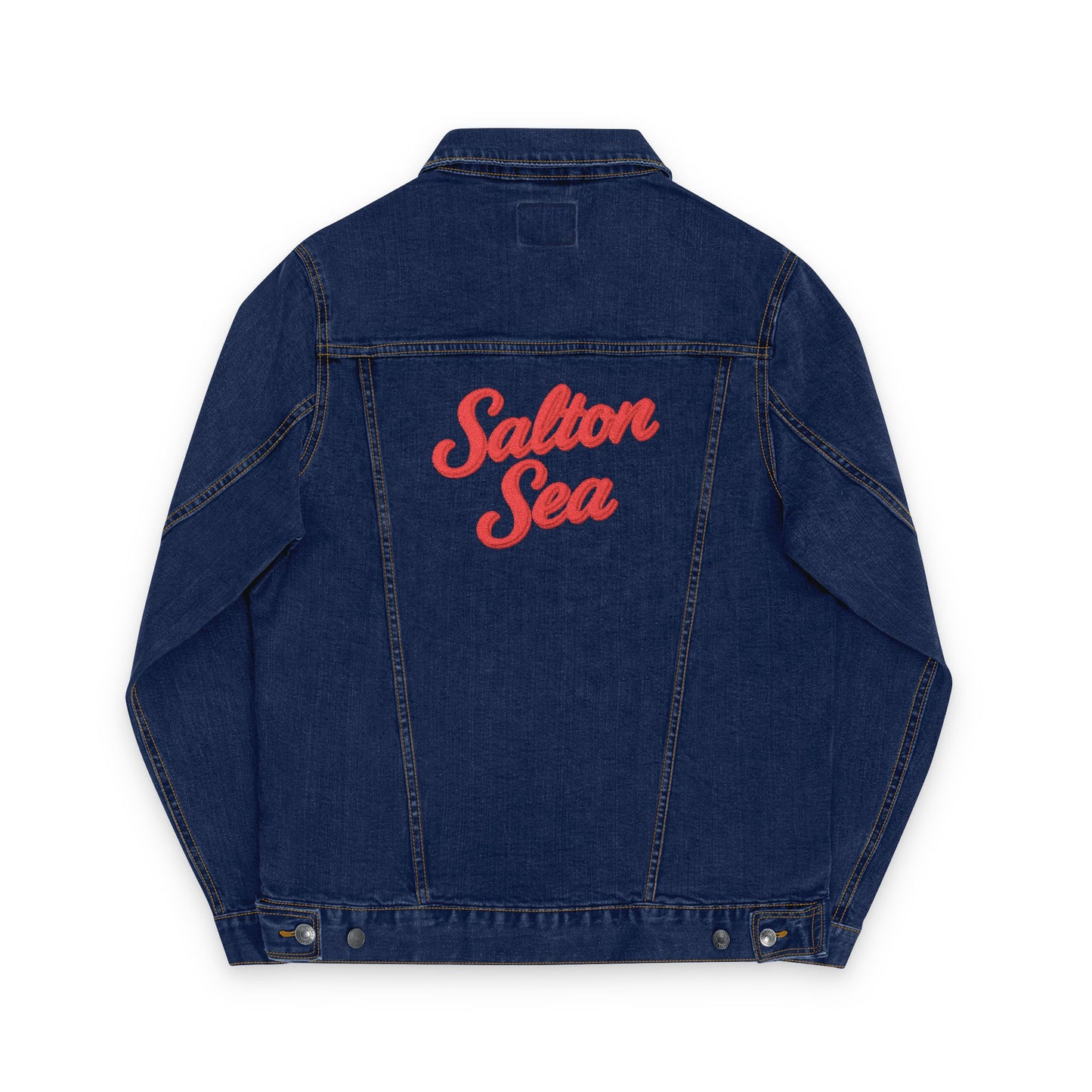 Salton Sea Unisex Embroidered Denim Jacket - Trendy Fall Fashion, Casual Layering, Everyday Wear, Stylish Gift, Unique Statement Piece